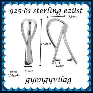 925-ös sterling ezüst ékszerkellék: medáltartó, medálkapocs EMK 103 - kellékek & szerszámok - ékszerkellék - medáltartó, medálkapocs - Meska.hu