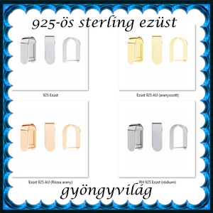 925-ös sterling ezüst ékszerkellék: medáltartó, medálkapocs EMK 117 - kellékek & szerszámok - ékszerkellék - medáltartó, medálkapocs - Meska.hu