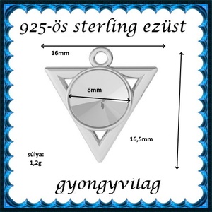 925-ös sterling ezüst ékszerkellék: medál / pandora / fityegő EMTÉ26 - kellékek & szerszámok - gyöngyfűzés kellékek - cabochon - Meska.hu