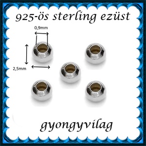925-ös sterling ezüst ékszerkellék: köztes/gyöngy/díszitőelem EKÖ 10-2,5-0,9e - kellékek & szerszámok - gyöngyfűzés kellékek - fém köztesek - Meska.hu