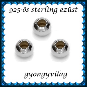 925-ös sterling ezüst ékszerkellék: köztes/gyöngy/díszitőelem EKÖ 10-4 3db/csomag, Kellékek & szerszámok, Gyöngyfűzés kellékek, Fém köztesek, Ékszerkészítés, Mindenmás, Ékszerkészítés, MESKA