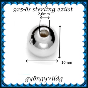 925-ös sterling ezüst ékszerkellék: köztes/gyöngy/díszitőelem EKÖ 10-10 - kellékek & szerszámok - gyöngyfűzés kellékek - fém köztesek - Meska.hu