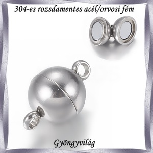 304 Nemes acél ékszerkellék: lánckapocs NALK 05-8 1db/ csomag - gyöngy, ékszerkellék - egyéb alkatrész - Meska.hu