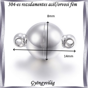 304 Nemes acél ékszerkellék: lánckapocs NALK 05-8 1db/ csomag - gyöngy, ékszerkellék - egyéb alkatrész - Meska.hu