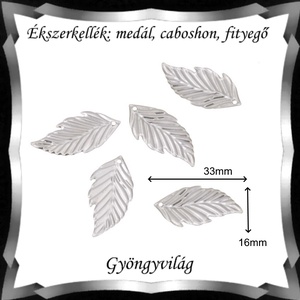 Ékszerkellék: medál, caboshon, fityegő BMCF-22r 16x33 5db/cs - gyöngy, ékszerkellék - fém köztesek - Meska.hu