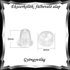 Ékszerkellék: fülbevaló vég/shift BFK-SZ 05 4x5 szilikon 40db - kellékek & szerszámok - gyöngyfűzés kellékek - egyéb alkatrész - Meska.hu