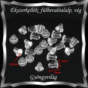 Ékszerkellék: fülbevaló vég/shift BFK-SZ 05 4x5 szilikon 40db - kellékek & szerszámok - gyöngyfűzés kellékek - egyéb alkatrész - Meska.hu