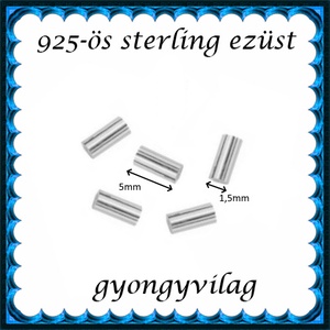 925-ös sterling ezüst ékszerkellék: köztes/gyöngy/díszitőelem EKÖ 32 5x1,5  5db/csomag - gyöngy, ékszerkellék - egyéb alkatrész - Meska.hu