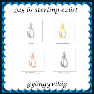  925-ös ezüst medáltartó EMT 44 - gyöngy, ékszerkellék - egyéb alkatrész - Meska.hu