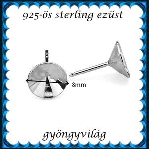 925-ös sterling ezüst ékszerkellék: fülbevaló kapocs, bedugós EFK B 28-8 - kellékek & szerszámok - ékszerkellék - fülbevaló kapocs - Meska.hu