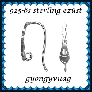 925-ös sterling ezüst ékszerkellék: fülbevaló kapocs, akasztós EFK A 79, Kellékek & szerszámok, Ékszerkellék, Fülbevaló kapocs, Ékszerkészítés, Mindenmás, Ékszerkészítés, MESKA