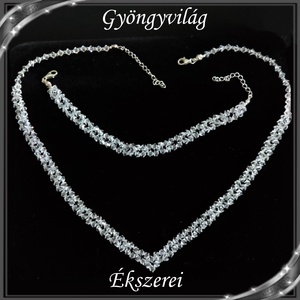 Esküvői, menyasszonyi, alkalmi ékszer szett, swarovszki kristály SSSZ-ESW07-1 5328 +  ES-F07-8 - Meska.hu