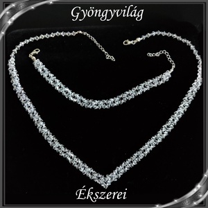 Esküvői, menyasszonyi, alkalmi ékszer szett, swarovszki kristály SSSZ-ESW07-1 5328, Ékszer, Ékszerszett, Ékszerkészítés, Gyöngyfűzés, gyöngyhímzés, Meska