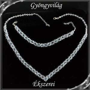 Esküvői, menyasszonyi, alkalmi ékszer szett, swarovszki kristály SSSZ-ESW07-1 5328, Ékszer, Ékszerszett, Ékszerkészítés, Gyöngyfűzés, gyöngyhímzés, MESKA