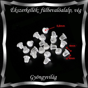 Ékszerkellék: fülbevaló vég/shift BFK-SZ 05 4x4 szilikon 50db - kellékek & szerszámok - gyöngyfűzés kellékek - egyéb alkatrész - Meska.hu