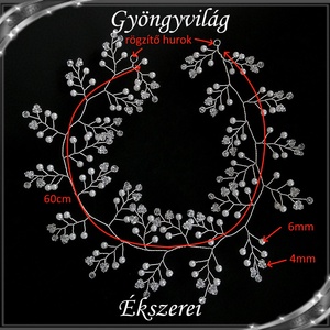 Ékszerek-hajdíszek, hajcsatok: Esküvői, menyasszonyi, alkalmi hajdísz S-H-FÜ05-2-60e - esküvő - hajdísz - kontydísz & hajdísz - Meska.hu