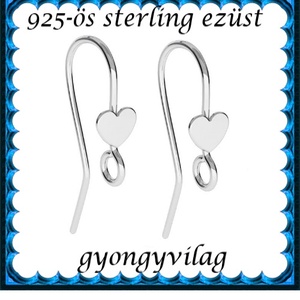  925-ös sterling ezüst ékszerkellék: fülbevalóalap akasztós EFK A 98, Kellékek & szerszámok, Gyöngyfűzés kellékek, Egyéb alkatrész, Ékszerkészítés, Mindenmás, Ékszerkészítés, MESKA