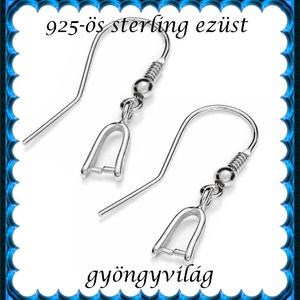  925-ös sterling ezüst ékszerkellék: fülbevalóalap akasztós EFK A 100, Kellékek & szerszámok, Ékszerkellék, Fülbevaló alap, Ékszerkészítés, Mindenmás, Ékszerkészítés, MESKA