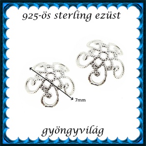 925-ös sterling ezüst ékszerkellék: gyöngykupak EGYK 05-7 - kellékek & szerszámok - gyöngyfűzés kellékek - gyöngykupak - Meska.hu
