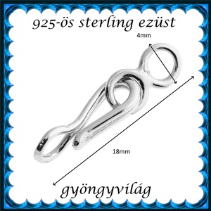 925-ös sterling ezüst ékszerkellék: lánckapocs ELK 1S 02e - kellékek & szerszámok - gyöngyfűzés kellékek - egyéb alkatrész - Meska.hu