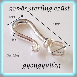 925-ös ezüst 1soros lánckapocs ELK 1S 03 - kellékek & szerszámok - gyöngyfűzés kellékek - egyéb alkatrész - Meska.hu