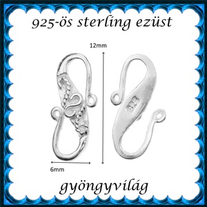 925-ös ezüst S lánckapocs ELK S 04 - kellékek & szerszámok - gyöngyfűzés kellékek - egyéb alkatrész - Meska.hu
