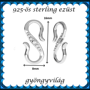 925-ös ezüst S lánckapocs ELK S 09 - kellékek & szerszámok - gyöngyfűzés kellékek - egyéb alkatrész - Meska.hu