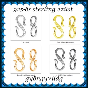 925-ös ezüst S lánckapocs ELK S 09 - kellékek & szerszámok - gyöngyfűzés kellékek - egyéb alkatrész - Meska.hu