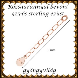 925-ös ezüst lánchosszabbító ELK LH 02rg - kellékek & szerszámok - ékszerkellék - lánchosszabbító - Meska.hu
