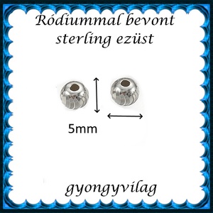 925-ös sterling ezüst ékszerkellék: köztes/gyöngy/díszitőelem EKÖ103-5r - kellékek & szerszámok - gyöngyfűzés kellékek - fém köztesek - Meska.hu
