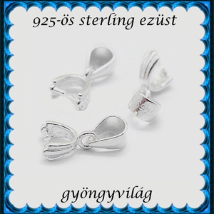 925-ös sterling ezüst ékszerkellék: medáltartó, medálkapocs EMK 119-8e, Kellékek & szerszámok, Ékszerkellék, Medáltartó, medálkapocs, Ékszerkészítés, Ékszerkészítés, MESKA