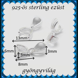 925-ös sterling ezüst ékszerkellék: medáltartó, medálkapocs EMK 119-8e - kellékek & szerszámok - ékszerkellék - medáltartó, medálkapocs - Meska.hu