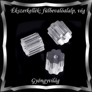 Ékszerkellék: fülbevaló vég/shift  BFK-SZ 06 3x3,5 szilikon  50db - kellékek & szerszámok - gyöngyfűzés kellékek - egyéb alkatrész - Meska.hu