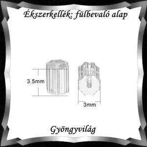 Ékszerkellék: fülbevaló vég/shift  BFK-SZ 06 3x3,5 szilikon  50db - kellékek & szerszámok - gyöngyfűzés kellékek - egyéb alkatrész - Meska.hu