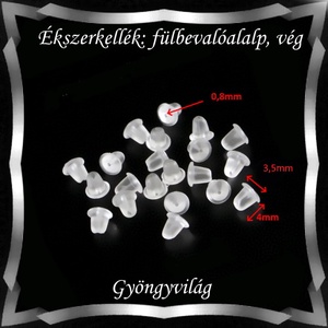 Ékszerkellék: fülbevaló vég/shift BFK-SZ 05 4x3,5 szilikon 50db - kellékek & szerszámok - gyöngyfűzés kellékek - egyéb alkatrész - Meska.hu