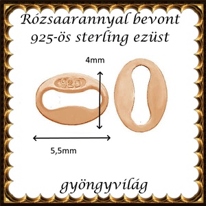 925-ös sterling ezüst ékszerkellék: láncvég fémjel jelző ELK KV 07Rg  2db/cs - kellékek & szerszámok - ékszerkellék - nyaklánc kapocs - Meska.hu