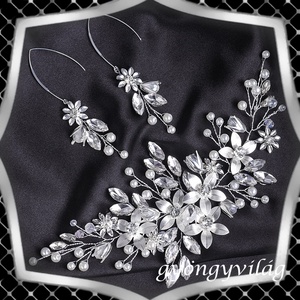 Ékszerek-hajdíszek, hajcsatok: Esküvői, menyasszonyi, alkalmi hajdísz -fülbevaló szett ES-SZHF02 - esküvő - hajdísz - fésűs hajdísz - Meska.hu