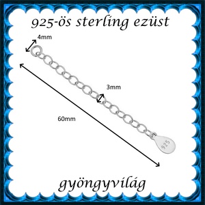925-ös ezüst lánchosszabbító ELK LH 07 - kellékek & szerszámok - gyöngyfűzés kellékek - egyéb alkatrész - Meska.hu
