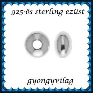 925-ös sterling ezüst ékszerkellék: köztes/gyöngy/díszitőelem EKÖ 09-3  3db/csomag, Kellékek & szerszámok, Gyöngyfűzés kellékek, Fém köztesek, Ékszerkészítés, Mindenmás, Ékszerkészítés, MESKA
