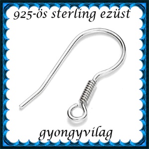  925-ös sterling ezüst ékszerkellék: fülbevalóalap akasztós EFK A 68, Kellékek & szerszámok, Ékszerkellék, Fülbevaló alap, Ékszerkészítés, Mindenmás, Ékszerkészítés, MESKA