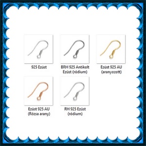  925-ös sterling ezüst ékszerkellék: fülbevalóalap akasztós EFK A 68 - kellékek & szerszámok - ékszerkellék - fülbevaló alap - Meska.hu