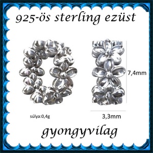 925-ös sterling ezüst ékszerkellék: köztes / gyöngy / dísz EKÖ 66r - kellékek & szerszámok - gyöngyfűzés kellékek - egyéb alkatrész - Meska.hu
