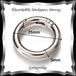 Ékszerkellék: lánckapocs BLK-1S-18 nagy méretű 2db/csomag - kellékek & szerszámok - gyöngyfűzés kellékek - egyéb alkatrész - Meska.hu
