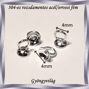 304 Nemes acél ékszerkellék: medálkapocs NAMK 03-4 2db/cs - kellékek & szerszámok - ékszerkellék - medáltartó, medálkapocs - Meska.hu