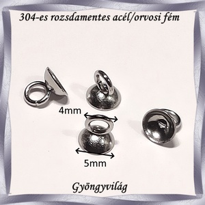 304 Nemes acél ékszerkellék: medálkapocs NAMK 03-5 2db/cs - kellékek & szerszámok - ékszerkellék - medáltartó, medálkapocs - Meska.hu