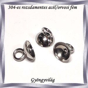 304 Nemes acél ékszerkellék: medálkapocs NAMK 03-6 2db/cs, Kellékek & szerszámok, Ékszerkellék, Medáltartó, medálkapocs, Ékszerkészítés, Mindenmás, Ékszerkészítés, MESKA