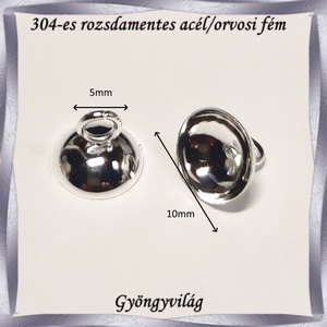 304 Nemes acél ékszerkellék: medálkapocs NAMK 03-10 1db/cs - kellékek & szerszámok - ékszerkellék - medáltartó, medálkapocs - Meska.hu