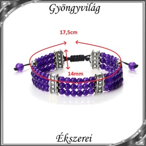 Ásvány  karkötő SKEB-ÁS05-09 Purple Chalcedony - ékszer - karkötő - gyöngyös karkötő - Meska.hu