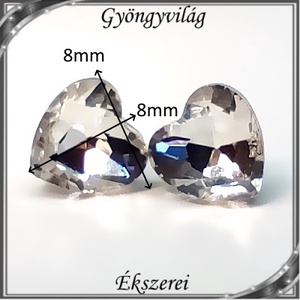 Ékszerek-fülbevalók: szilikon fülbevaló SFSZ-K02-4 kristály szív 8mm-es díszdobozban - ékszer - fülbevaló - pötty fülbevaló - Meska.hu