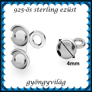 925-ös sterling ezüst ékszerkellék: csomótakaró ECST 07-4e - kellékek & szerszámok - gyöngyfűzés kellékek - egyéb alkatrész - Meska.hu